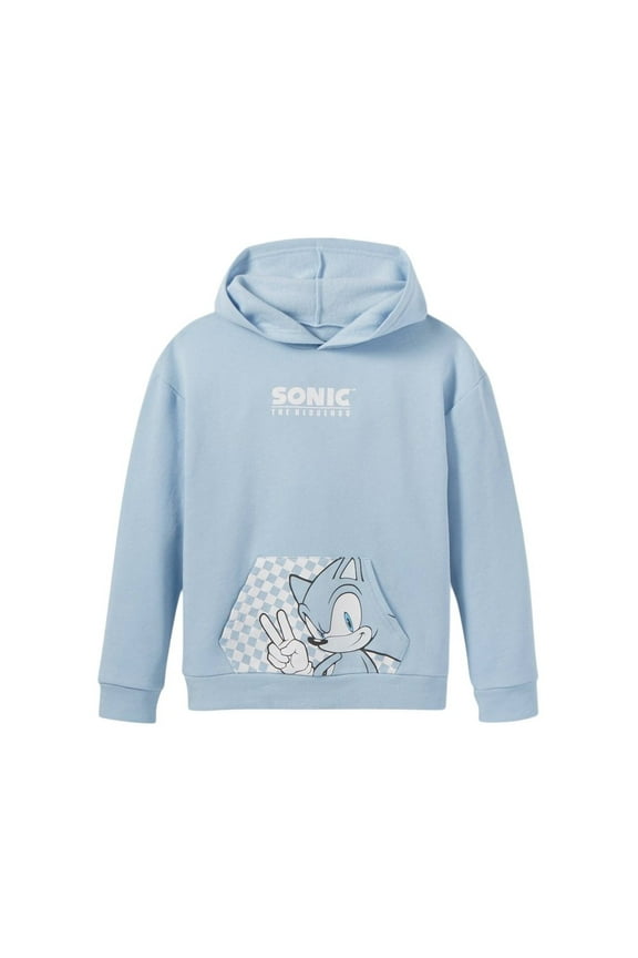 Boys' Sonic the Hedgehog Pullover Hoodie XS (45), Blue Cotton Fleece