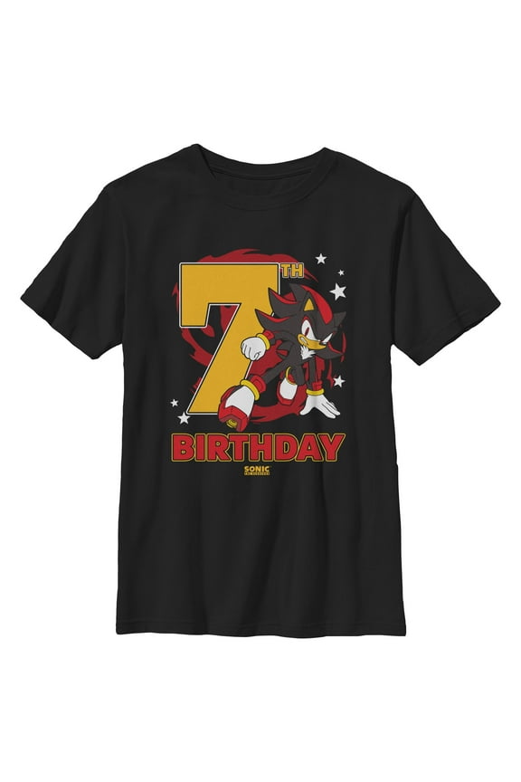 Boys Sonic the Hedgehog Shadow 7th Birthday T Shirt