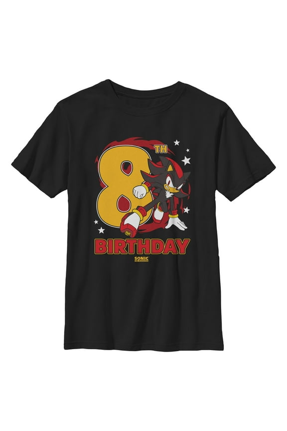 Boys Sonic the Hedgehog Shadow 8th Birthday T Shirt