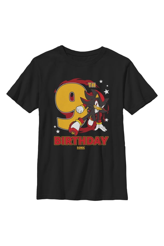 Boys Sonic the Hedgehog Shadow 9th Birthday T Shirt