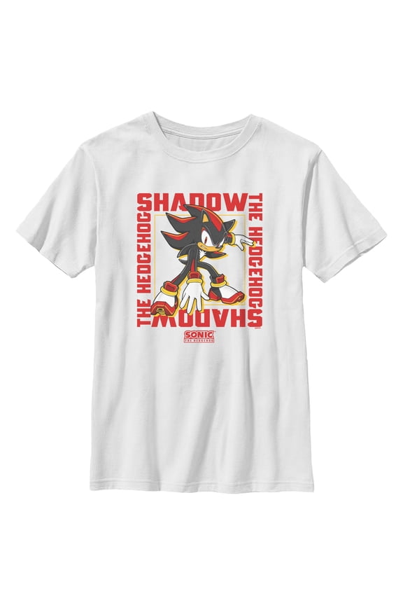 Boys Sonic the Hedgehog Shadow Text Frame T Shirt