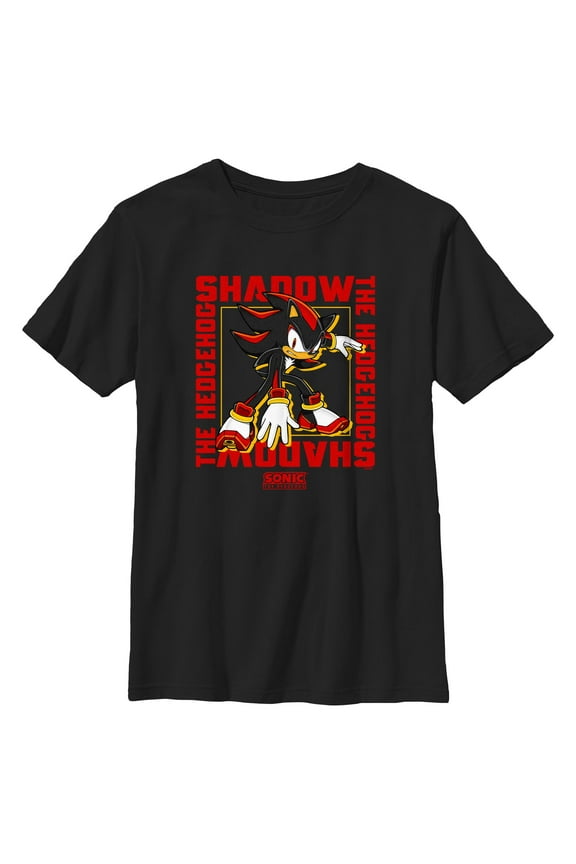 Boys Sonic the Hedgehog Shadow Text Frame T Shirt
