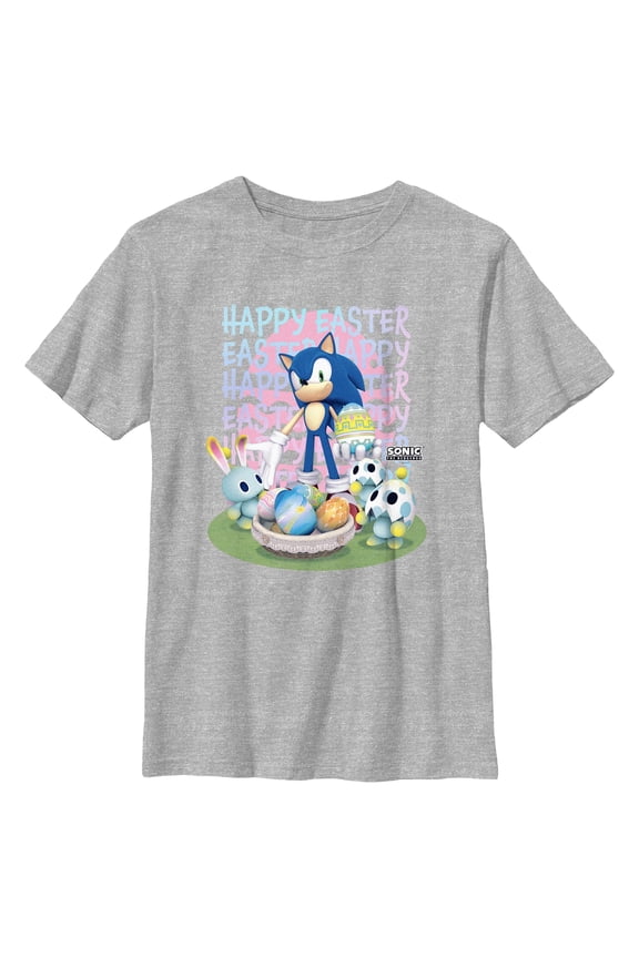 Boys Sonic the Hedgehog Sonic Easter Chao Bunny Eggs T Shirt