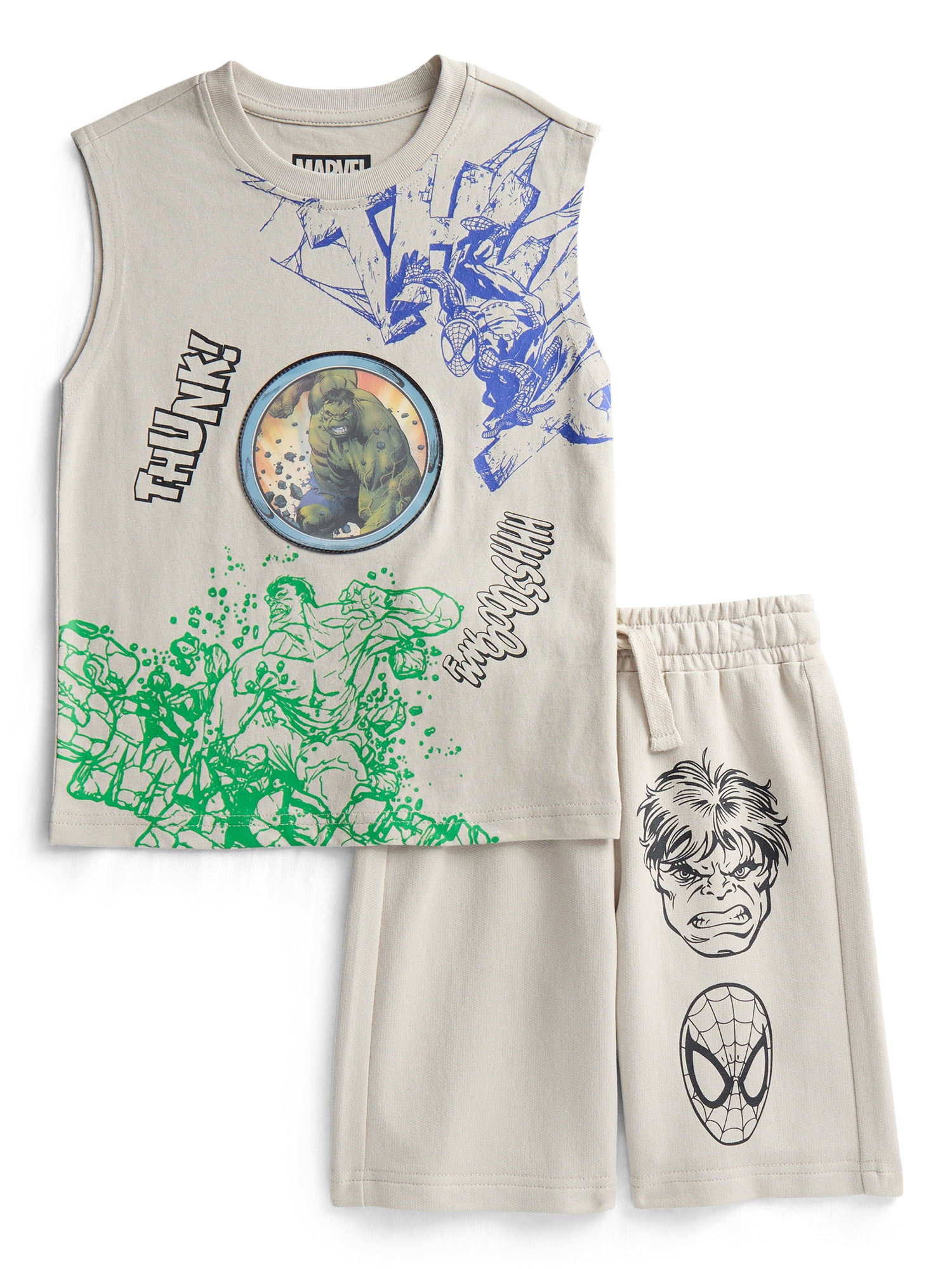 Spider-Man Boys Lenticular Muscle Tank Top and Shorts Set, 2-Piece, Sizes 4-16
