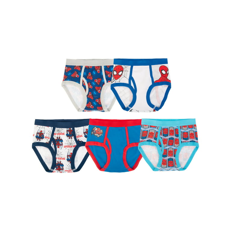 Boys Spiderman 5 Pack Character Underwear, Size 4-8 