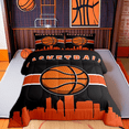 thumbnail image 1 of YST Boys Sport Comforter Sets Queen Basketball Bedding Set for Kids Teens Adults, Black Orange Bedding Comforter Sets Gamer Game Duvet 3pcs, 1 of 6