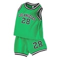 thumbnail image 1 of Boys' Sports Clothing Sets Clearance Letter Printed Sleeveless Pants Clothes Set Fashion Mesh Casual Toddler Summer Clothes,Green,3Y, 1 of 6