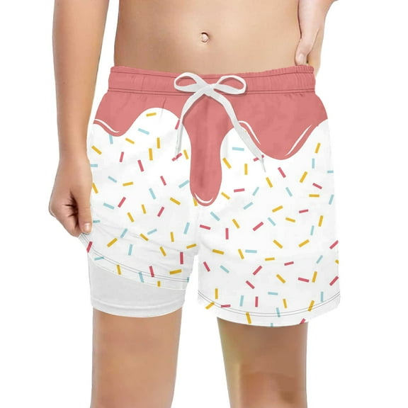 Boys Sports Mesh Shorts - Ice Cream Brick Red 10 - 12 Years