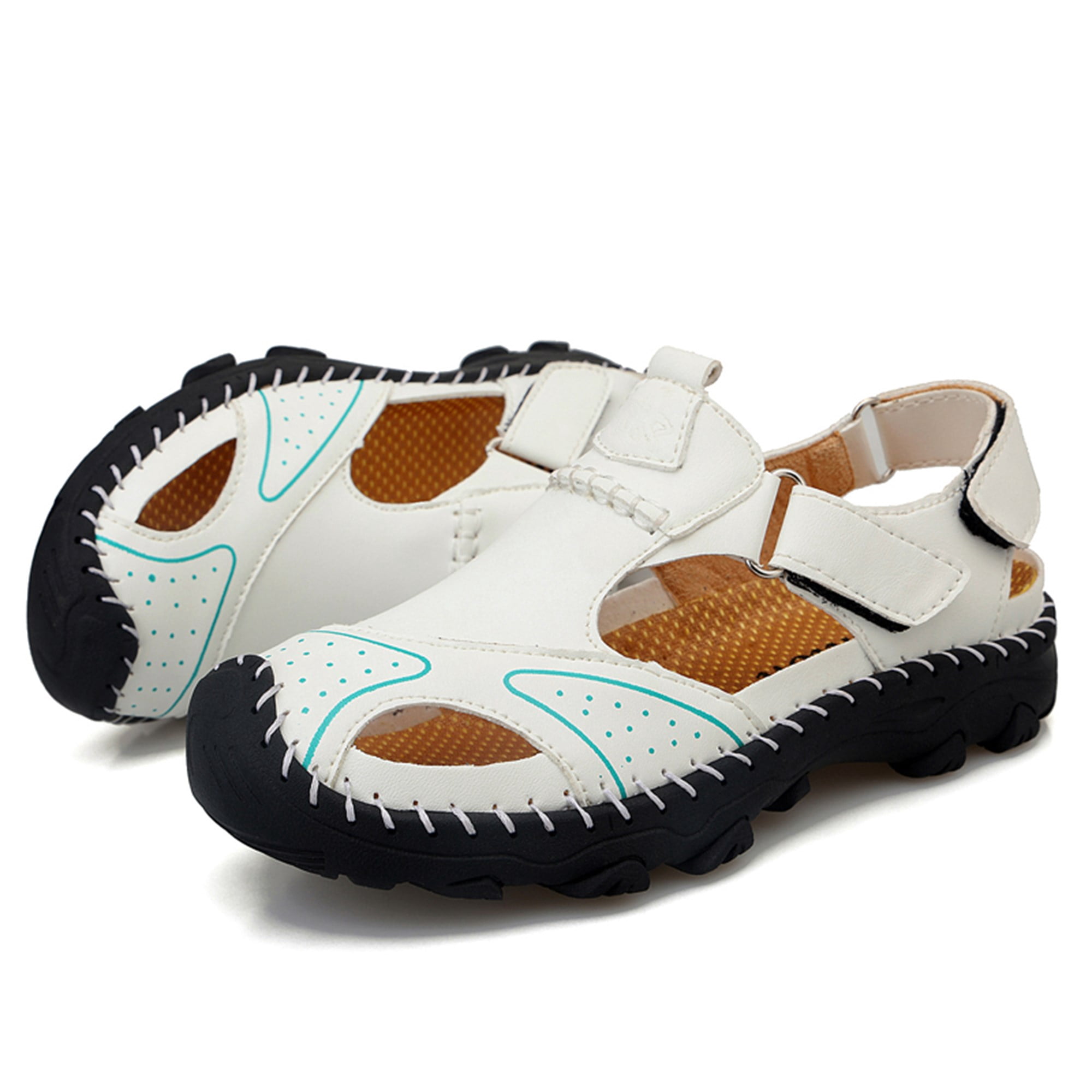 Boys Closed Toe Athletic Outdoor Sandals Ornage – Citron