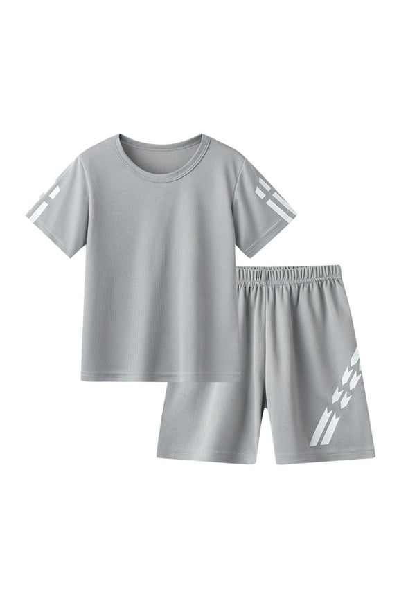 Boys' Sports Suit Short Sleeve T-Shirt Tops with Shorts Summer Quick-drying Clothing Set Jogging Football Tracksuit