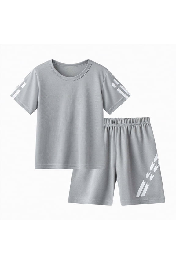 Boys Sports Suit Summer Quick Drying Mesh 6 12 18 Months 1T 2T 3T 4T 5T 6T 7T Short Sleeved Set Childrens Basketball Suit Two Piece Set Gibobby,3-4 Years,Grey