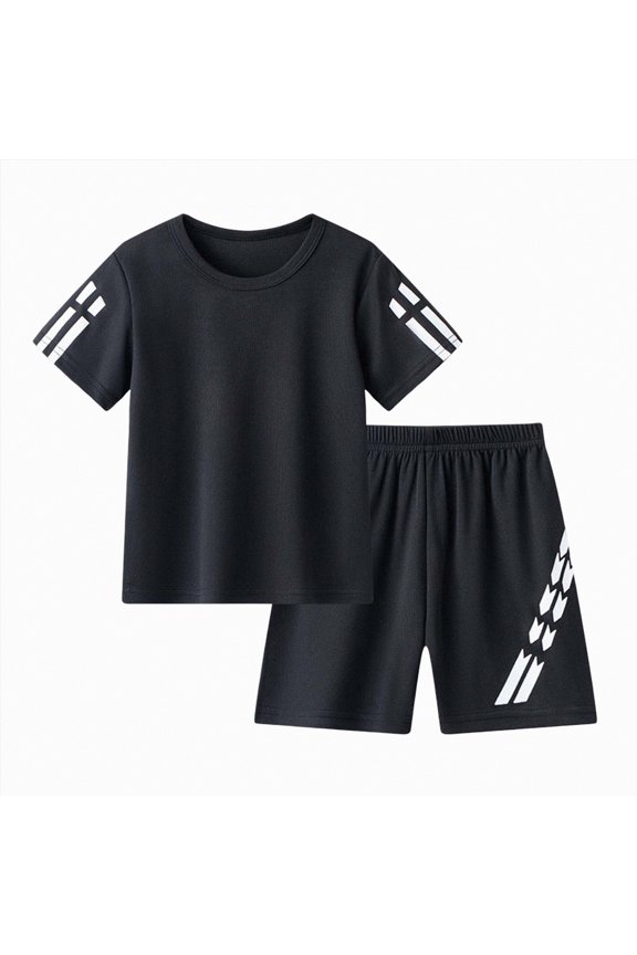 Boys Sports Suit Summer Quick Drying Mesh 6 12 18 Months 1T 2T 3T 4T 5T 6T 7T Short Sleeved Set Childrens Basketball Suit Two Piece Set Gibobby,4-5 Years,Black