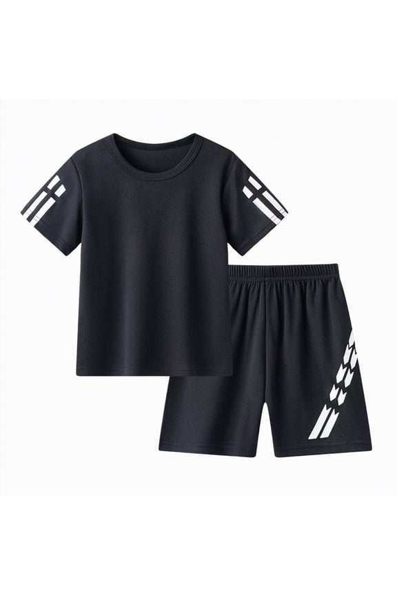 Boys Sports Suit Summer Quick Drying Mesh 6 12 18 Months 1T 2T 3T 4T 5T 6T 7T Short Sleeved Set Childrens Basketball Suit Two Piece Set Gibobby,5-6 Years,Black