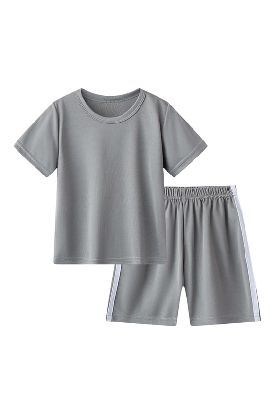Boys Sports Suit Summer Quick Drying Mesh Short Sleeved Shorts Childrens Basketball Suit Two Piece Set