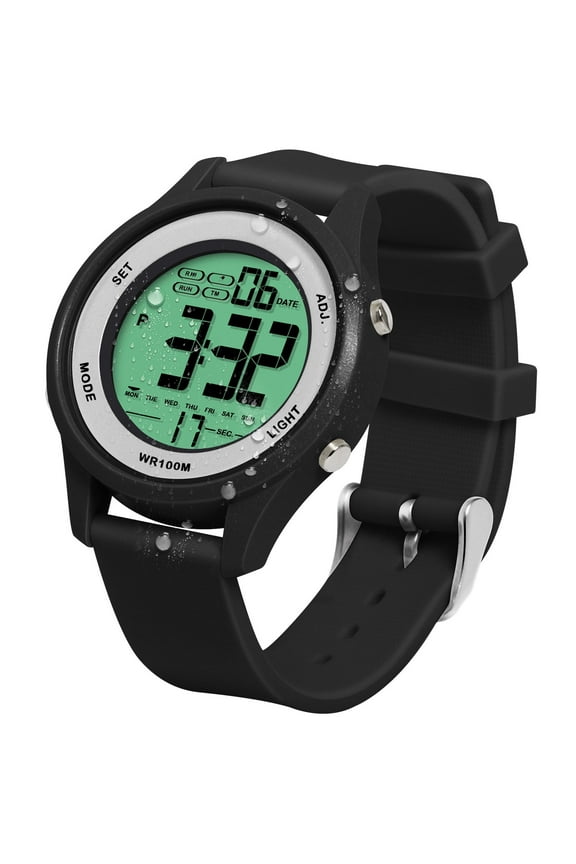 Boys' Sports Watch 10 ATM Waterproof for Swimming and Diving with Alarm, Stopwatch, Timer, Countdown, Dual Time Zone, Calendar, Backlight, 12 or 24 Hours Format,Silicone Band