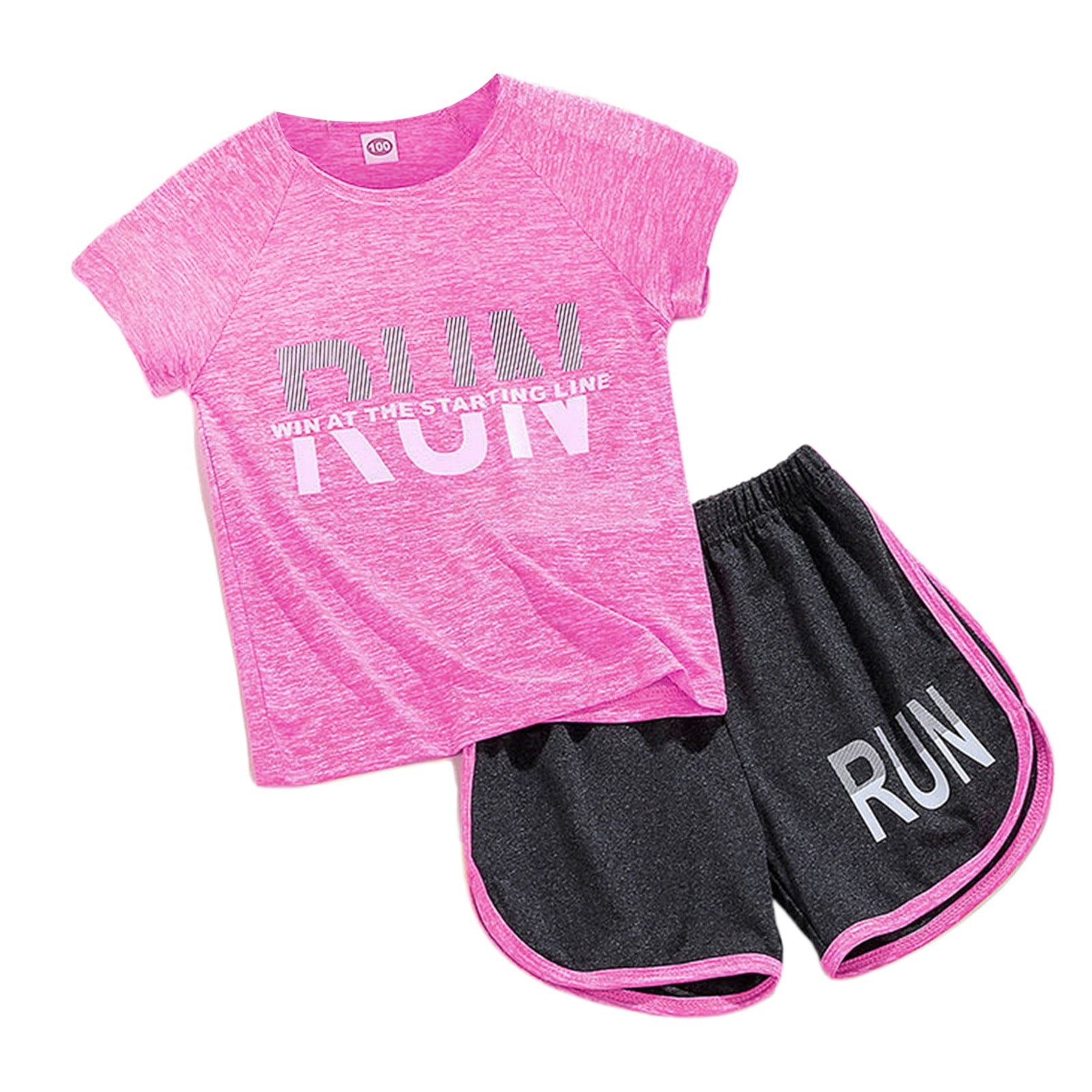 Boys Sporty Outfit Sets Sportswear Short Sleeve Running Lightweight ...