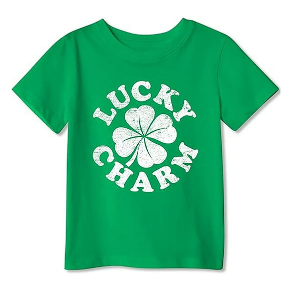 Boys St Patricks Day Shirt Unisex Kids Short Sleeve Crew Neck Graphic Tees For Big Boys Green Size 10-12 Years