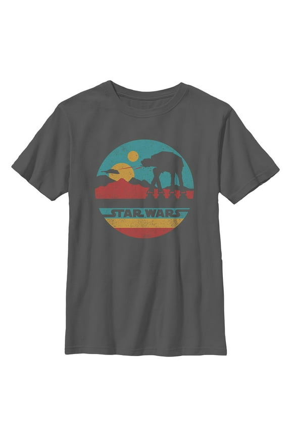 Boys Star Wars AT-AT Retro Circle T Shirt