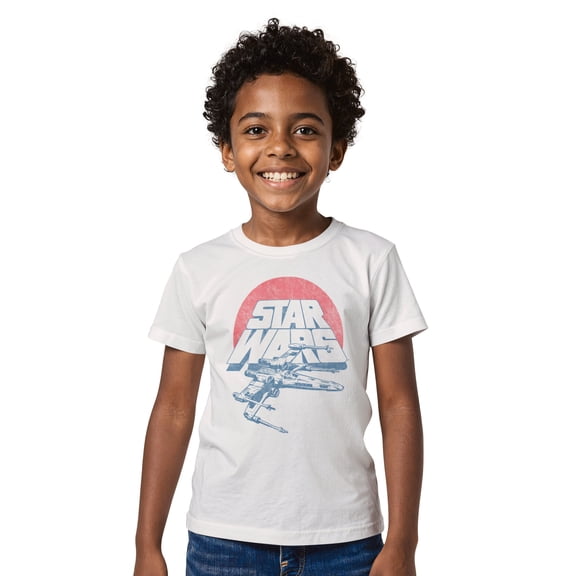 Boys Star Wars Distressed Spaceship Logo T Shirt