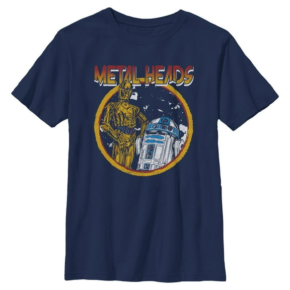 Boys Star Wars Metal Head Rock Droids T Shirt
