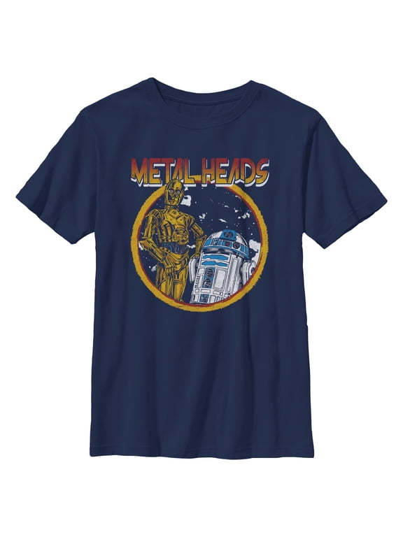 Boys Star Wars Metal Head Rock Droids T Shirt