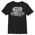thumbnail image 1 of Boys Star Wars Millennium Falcon 77' Vintage Stripes T Shirt, 1 of 5