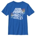 thumbnail image 1 of Boys Star Wars Retro 77 Millennium Falcon Stripes T Shirt, 1 of 5