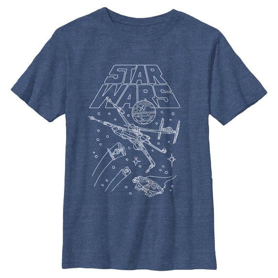Boys Star Wars Starships Action Doodles T Shirt
