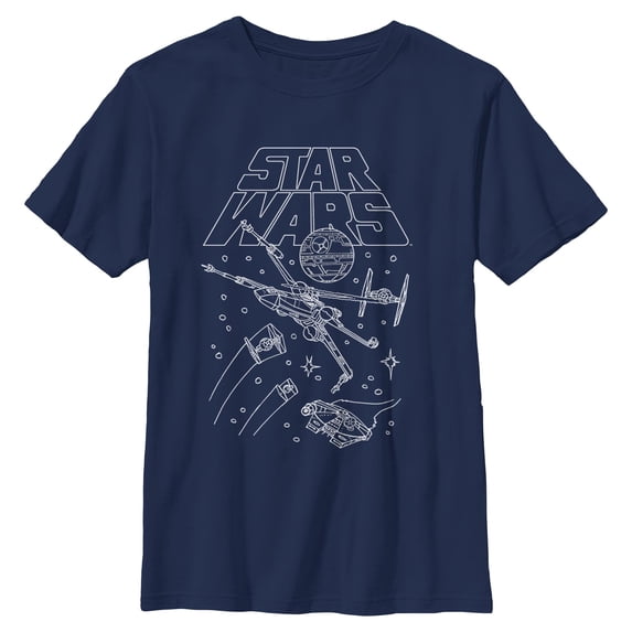Boys Star Wars Starships Action Doodles T Shirt