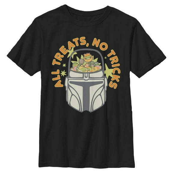 Boys Star Wars: The Mandalorian All Treats No Tricks Candy Basket T Shirt