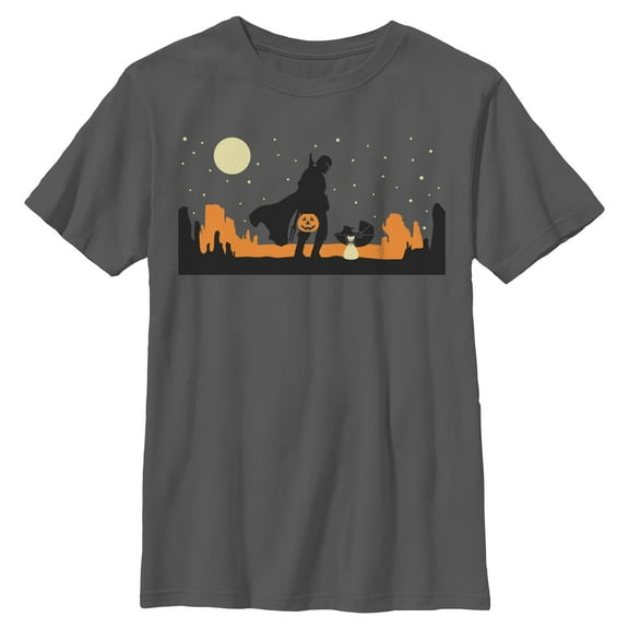 Boys Star Wars: The Mandalorian Grogu and Din Djarin Trick or Treat T Shirt