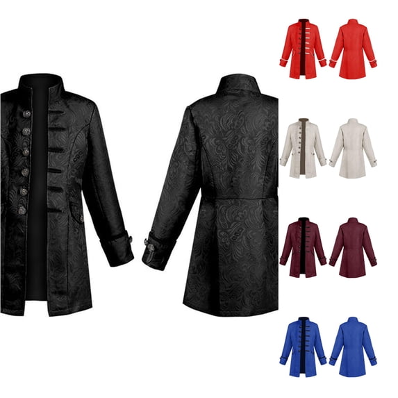Boys Steampunk Pirate Jacket Gothic Coat for Halloween and School Musicals