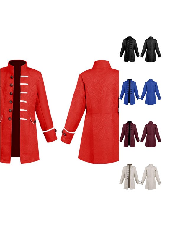 Boys Steampunk Pirate Jacket Gothic Coat for Halloween and School Musicals