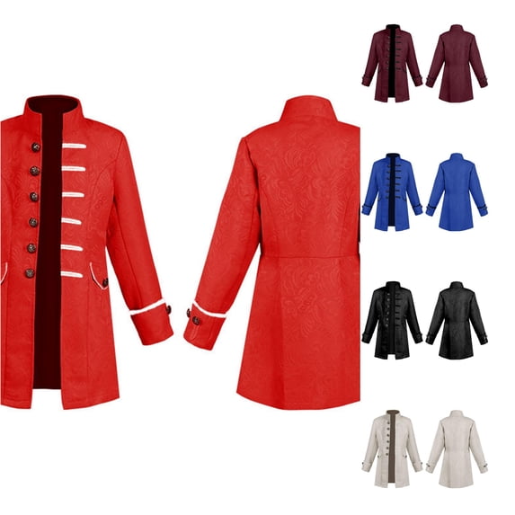 Boys Steampunk Pirate Jacket Gothic Coat for Halloween and School Musicals