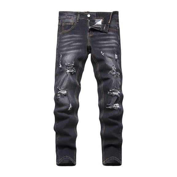 Boys Pants Size 8 Tween Boys Cargo Jeans Casual Skinny Fit Zipper Fly & Button Closure Kids Multi-Pocket Denim Pants