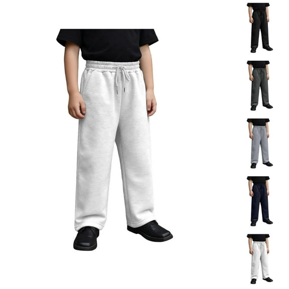 Boys Straight Leg Pants With Slant Pockets Comfortable Casual Trousers For Kids Soft Breathable Fabric Easy Play Movement Daily Wear Durable Design For Children