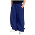 thumbnail image 1 of Boys Straight Wide Leg Pants with Front Seam Detail Loose Fit Lounge Sweatpants for Kids 4-15Y, 1 of 8