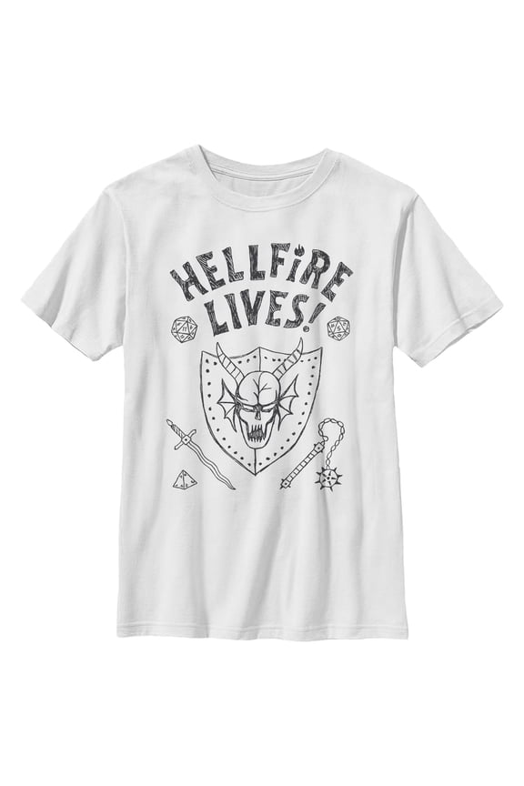 Boys Stranger Things Hellfire Lives T Shirt