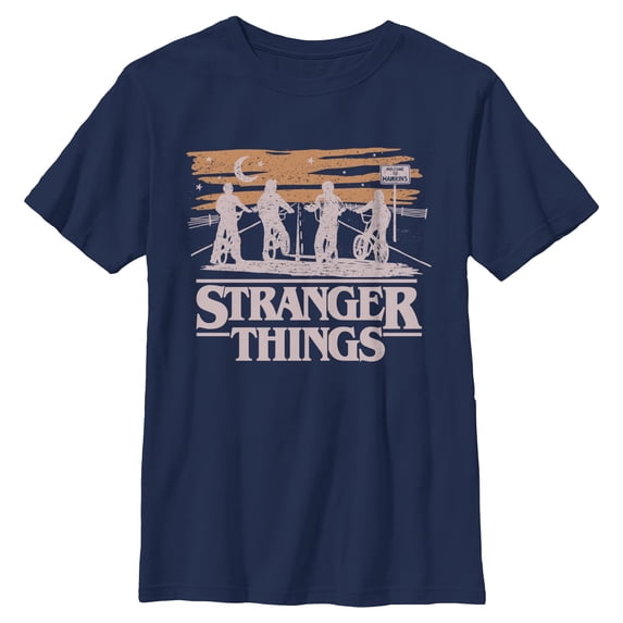 Boys Stranger Things Starry Bike Ride T Shirt
