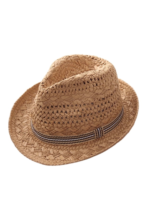 Boys Straw Hat Breathable Summer Beach Hat Uv Protection Sun Hat