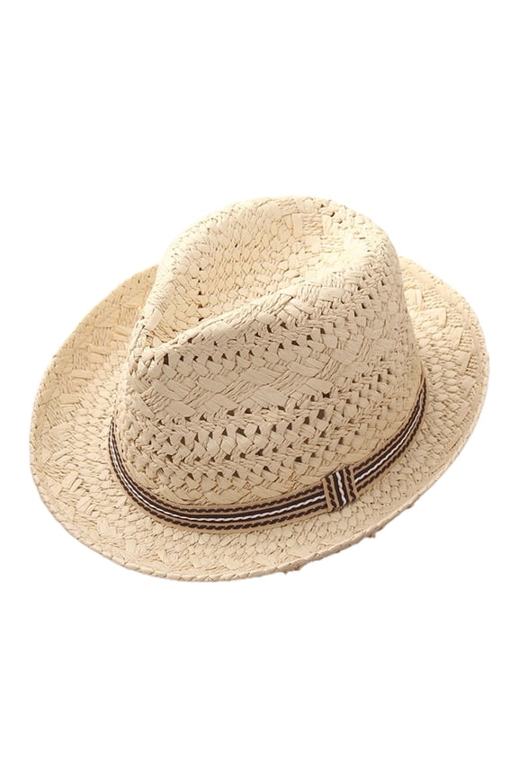 Boys Straw Hat Breathable Summer Beach Hat Uv Protection Sun Hat