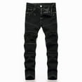 thumbnail image 1 of Boys' Streetwear Black Denim Jeans with Tears and Elasticity for Spring and Autumn, Casual Long Pants, 1 of 5