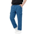 thumbnail image 1 of Boys Stretch Cargo Pants Casual Regular Fit Elastic Waist Straight Leg Kids Hiking Pants Blue 12, 1 of 8