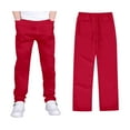 thumbnail image 1 of Boys Stretch Pull On Chino Pants Comfortable School Twill Trousers for Youth, 1 of 4