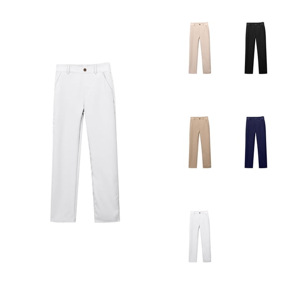 Boys' Stretch Pull-On Chino Pants, Kids School Uniform Youth Twill Pants