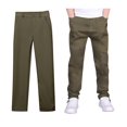 thumbnail image 1 of Boys Stretch Pull On Chino Pants Youth Twill School Trousers Comfortable Elastic Waist, 1 of 4