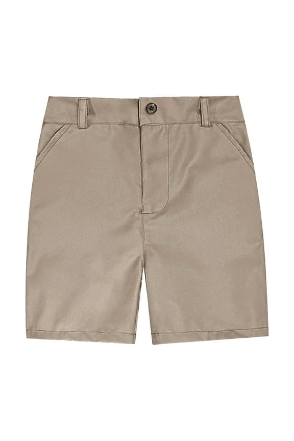 Boys' Stretch School Uniform Kids Flat Front Chino Twill Casual Shorts with Pockets & Fade Resistant for Boys 3-18 Y