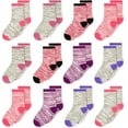 thumbnail image 1 of Boys Striped Cotton Socks - 12 Pairs Breathable Calf Socks for Toddler Kids Boys or Girls 1-14 Years Old Athletic Half Cushion Socks Set, 1 of 5