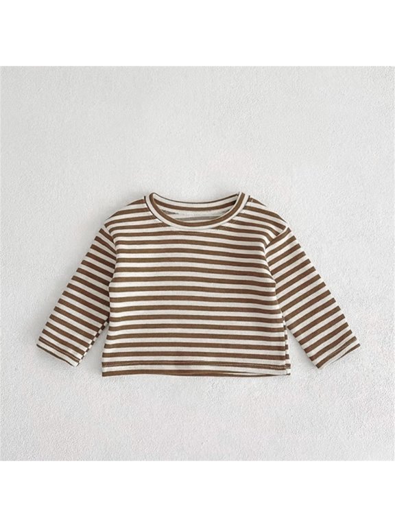 Boys Striped Long Sleeve Tshirt Undershirt Tops Spring Autumn Clothing