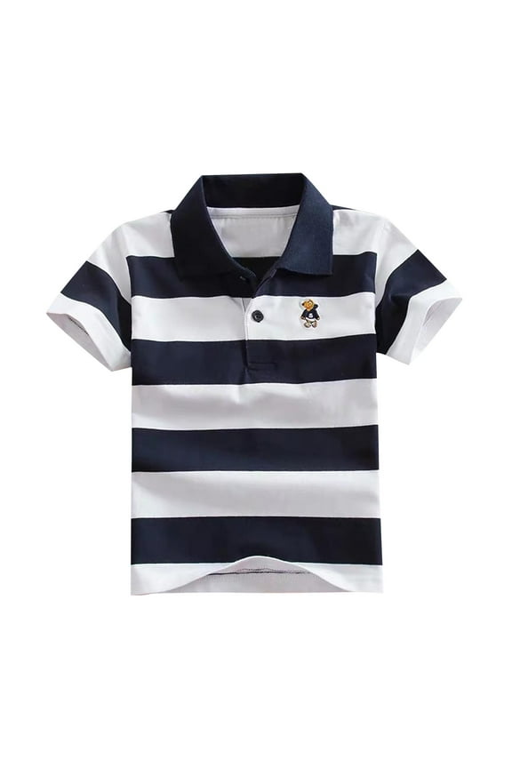 Boys' Striped Shirt, Cotton Short Sleeve Shirt